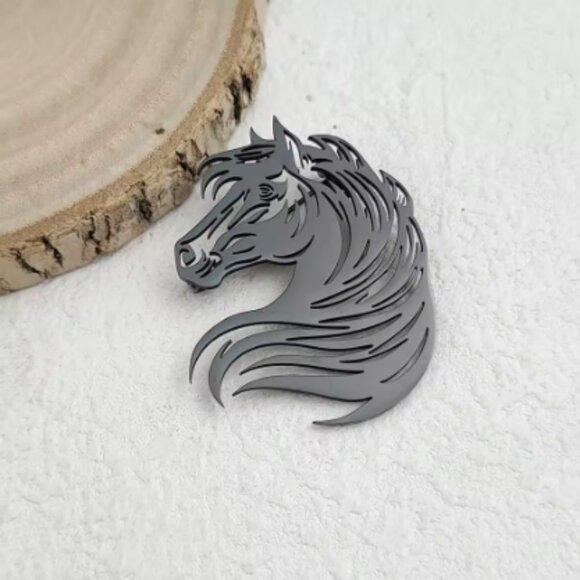 🍏50% OFF/3+...Stainless Steel Horse Head Brooch - Picture 6 of 8